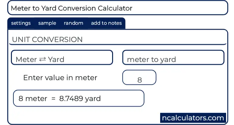 change rangefinder meter to yard