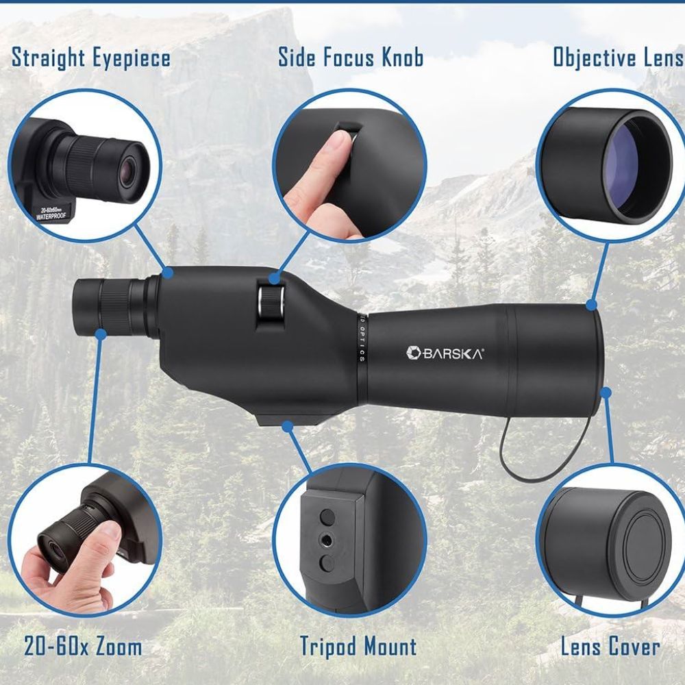 BARSKA 20-60x60 Waterproof Straight Spotting Scope